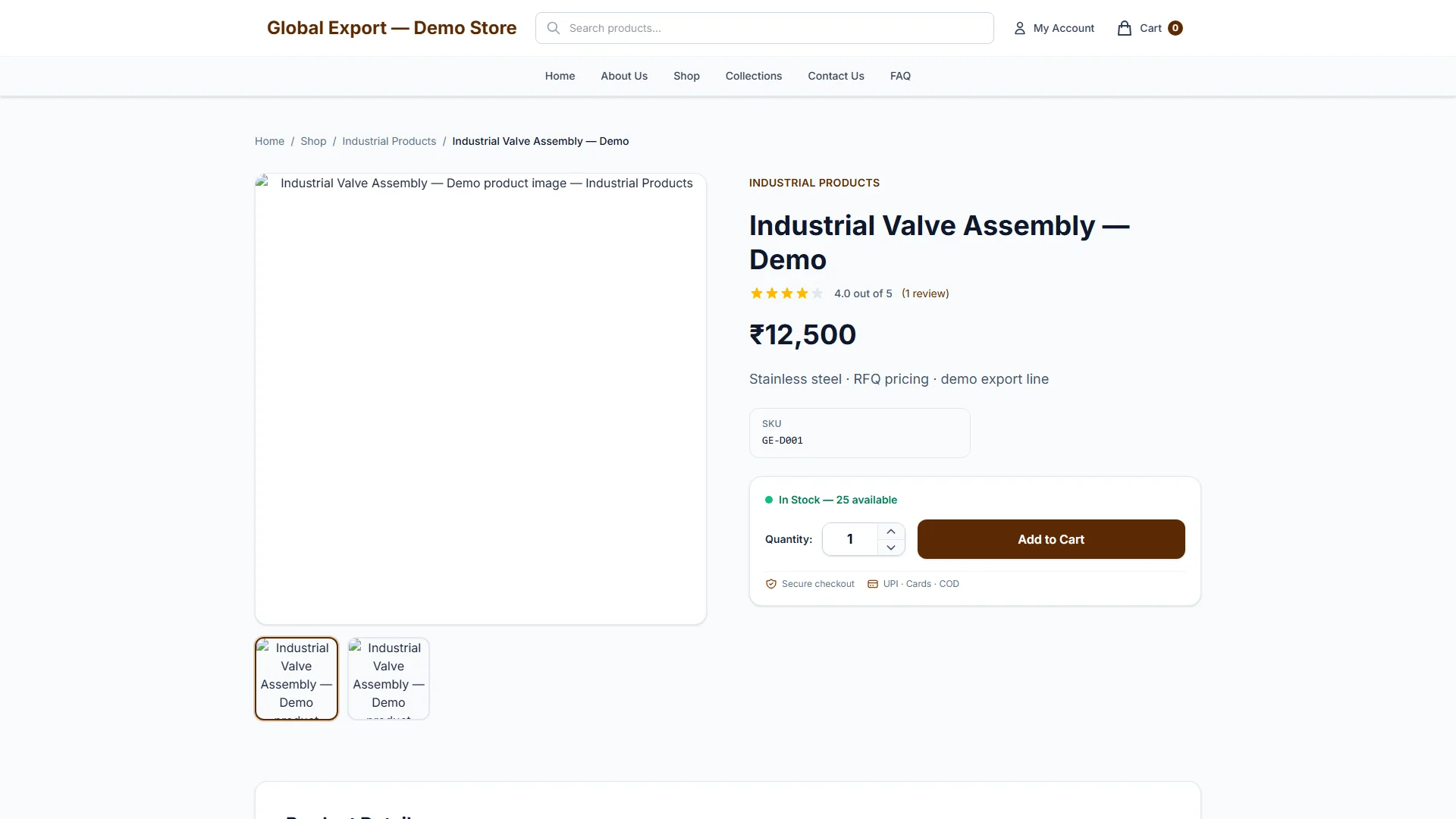 Global Export product preview