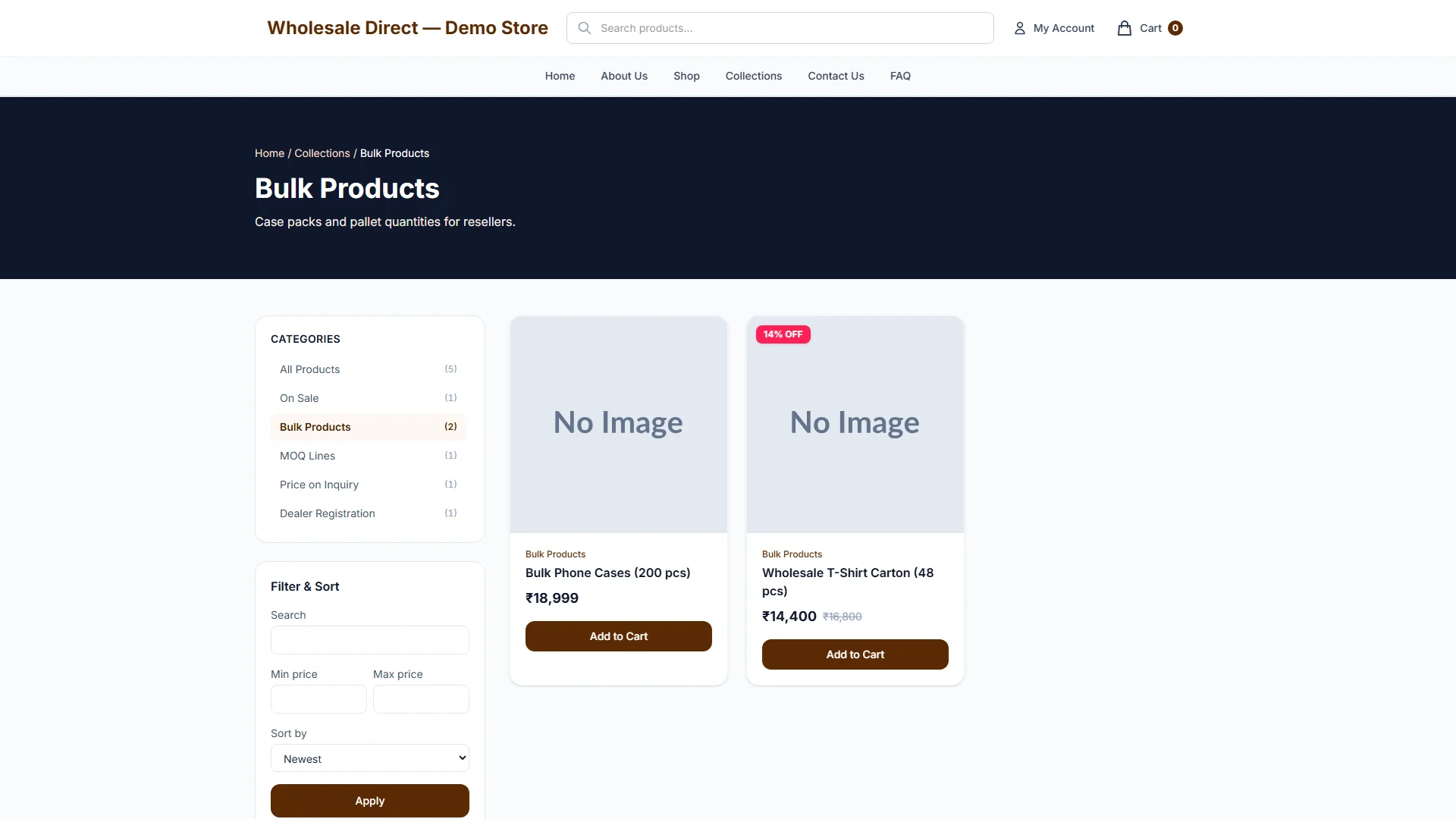 Wholesale Direct collection preview