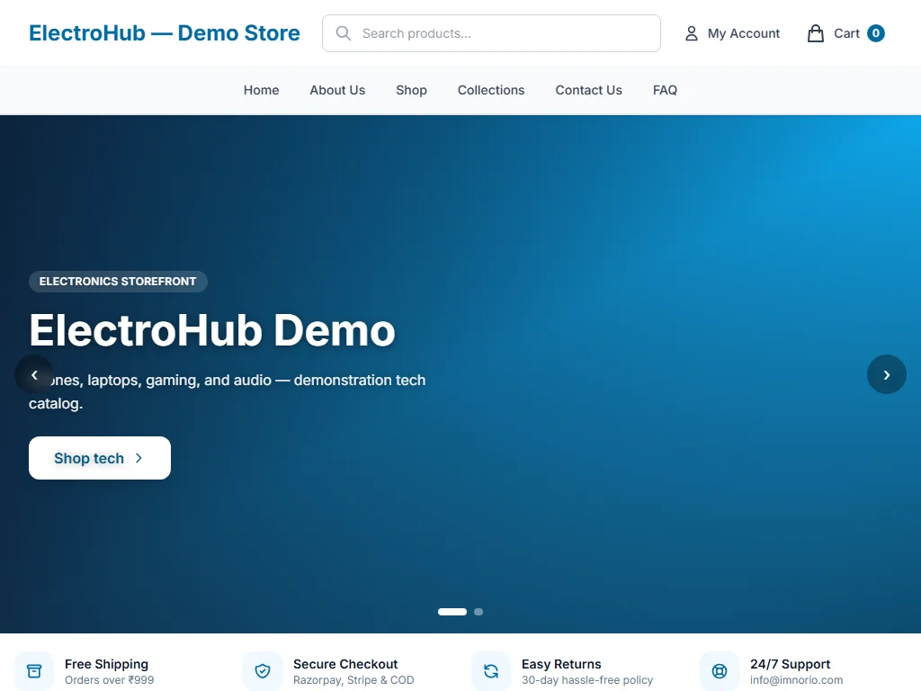 ElectroHub tablet preview