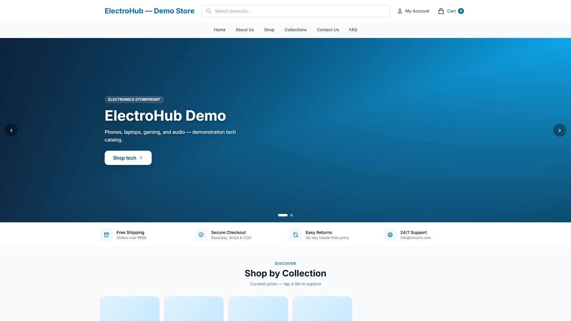ElectroHub desktop preview