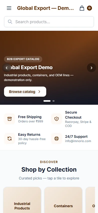 Global Export mobile preview