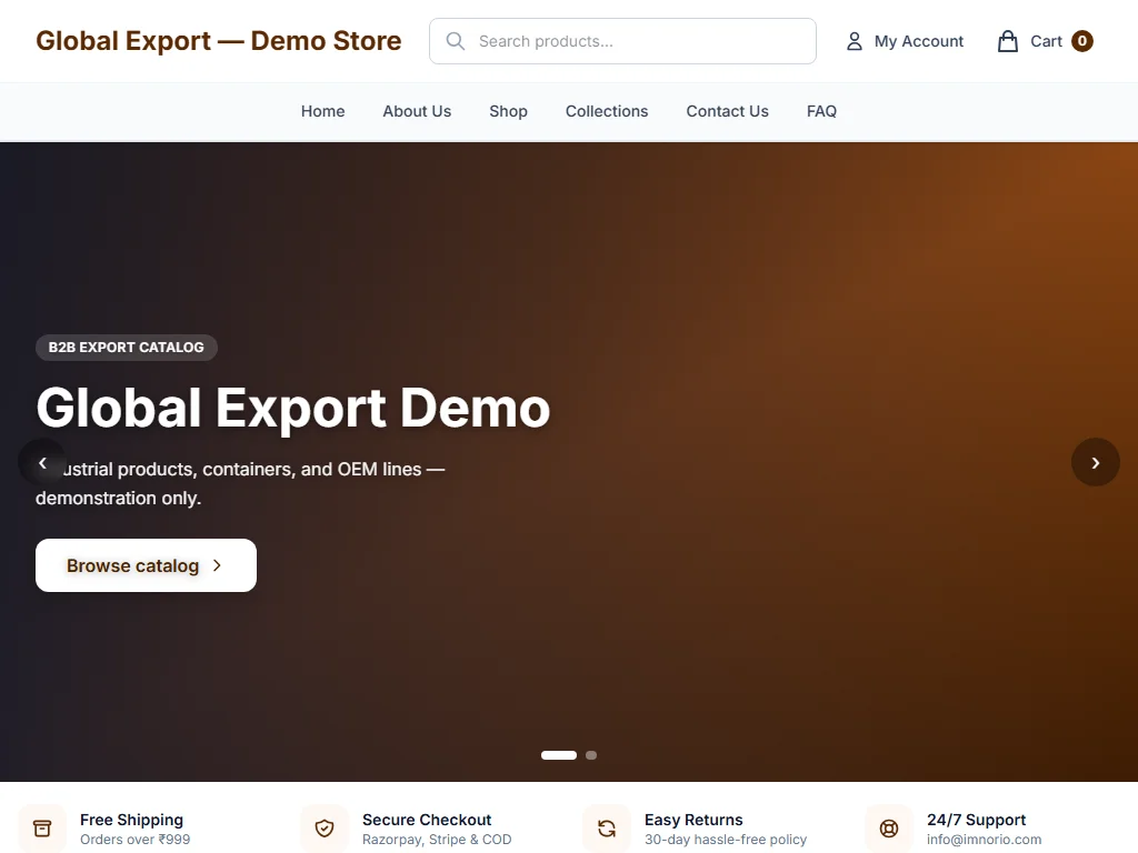 Global Export tablet preview