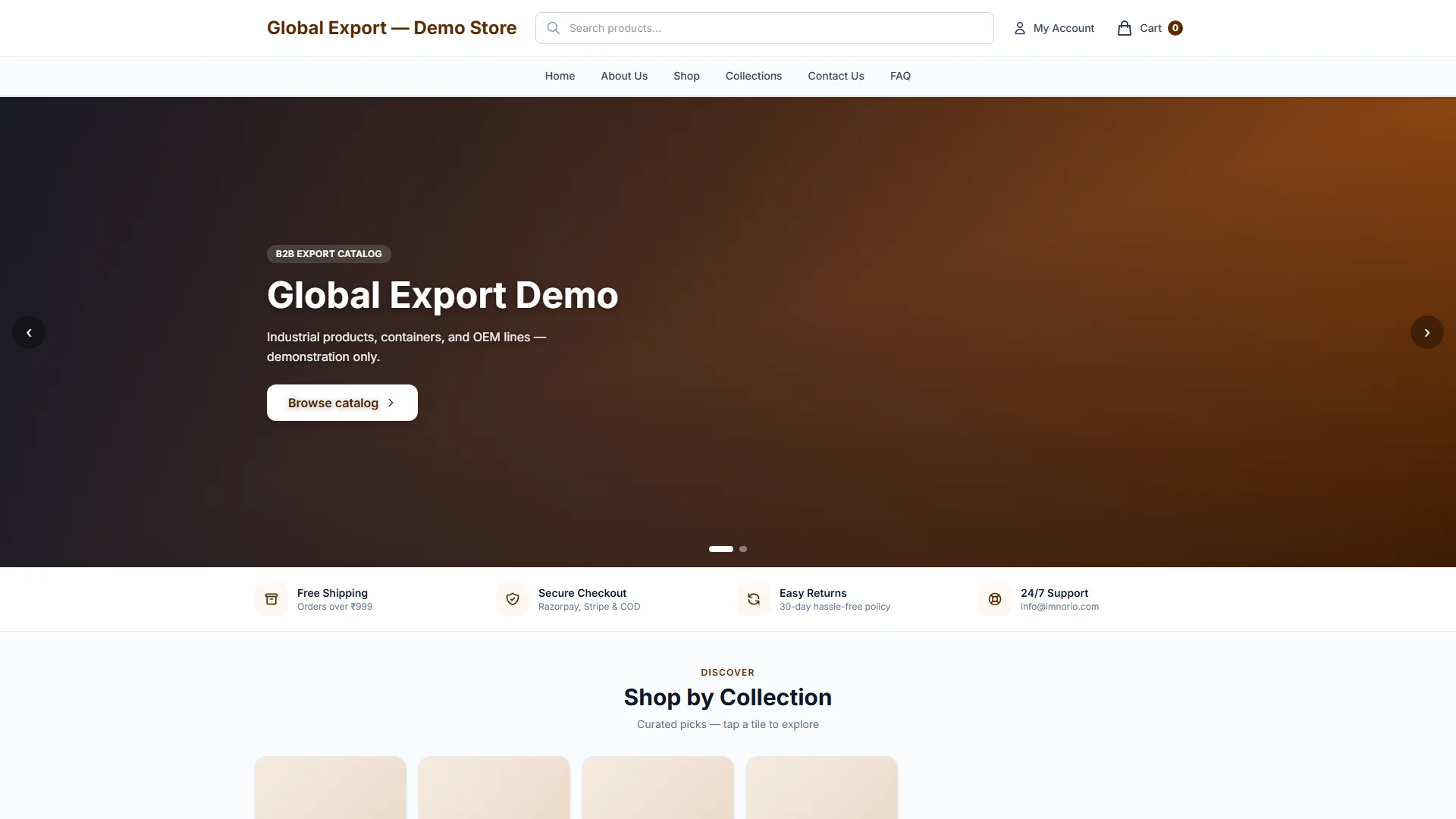 Global Export desktop preview