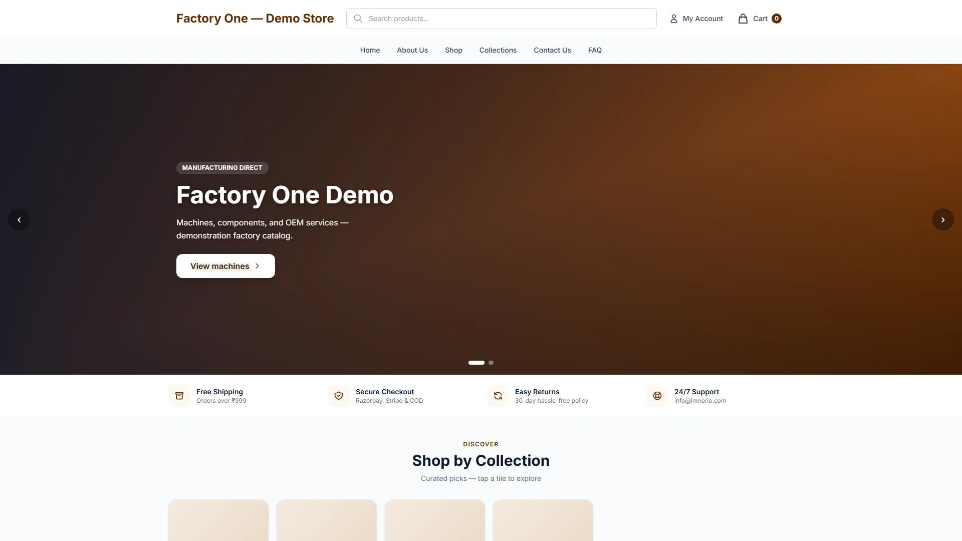 Factory One desktop preview