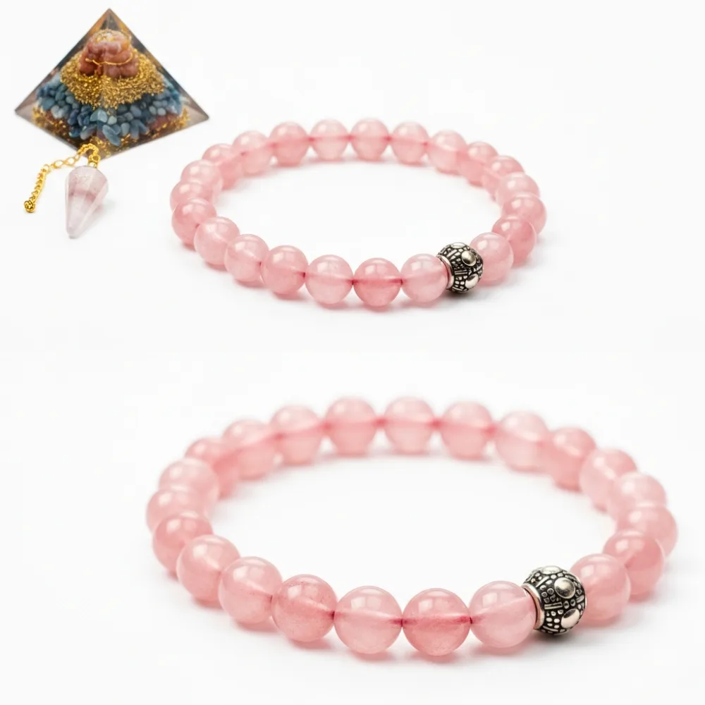 Rose Quartz Bead Bracelet product image — Bracelets