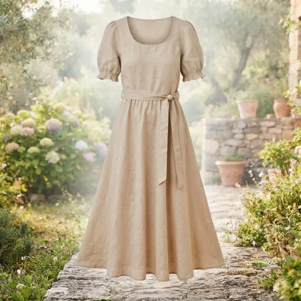 Linen Midi Dress — Women